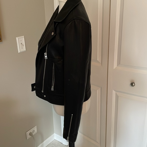 Used / Worn Coolest Black Topshop Faux Leather Jacket - Picture 7 of 9